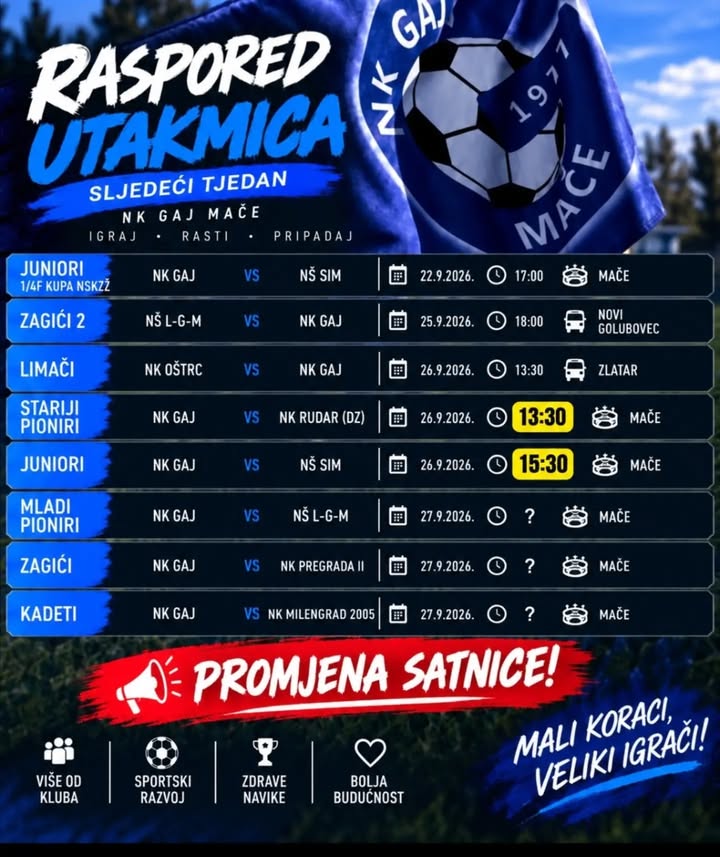 PROMJENA SATNICE!📣